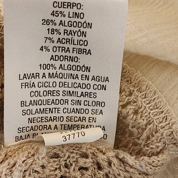 Style & Co Floral Knit Sweater M – Boho Layered Hem Beige Pullover Top - Picture 10 of 10